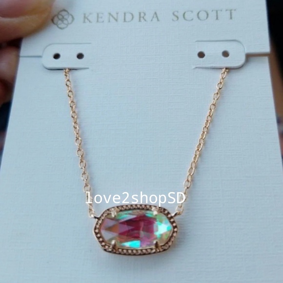 Kendra Scott Rose Gold Dichroic Elisa necklace - Picture 2 of 3